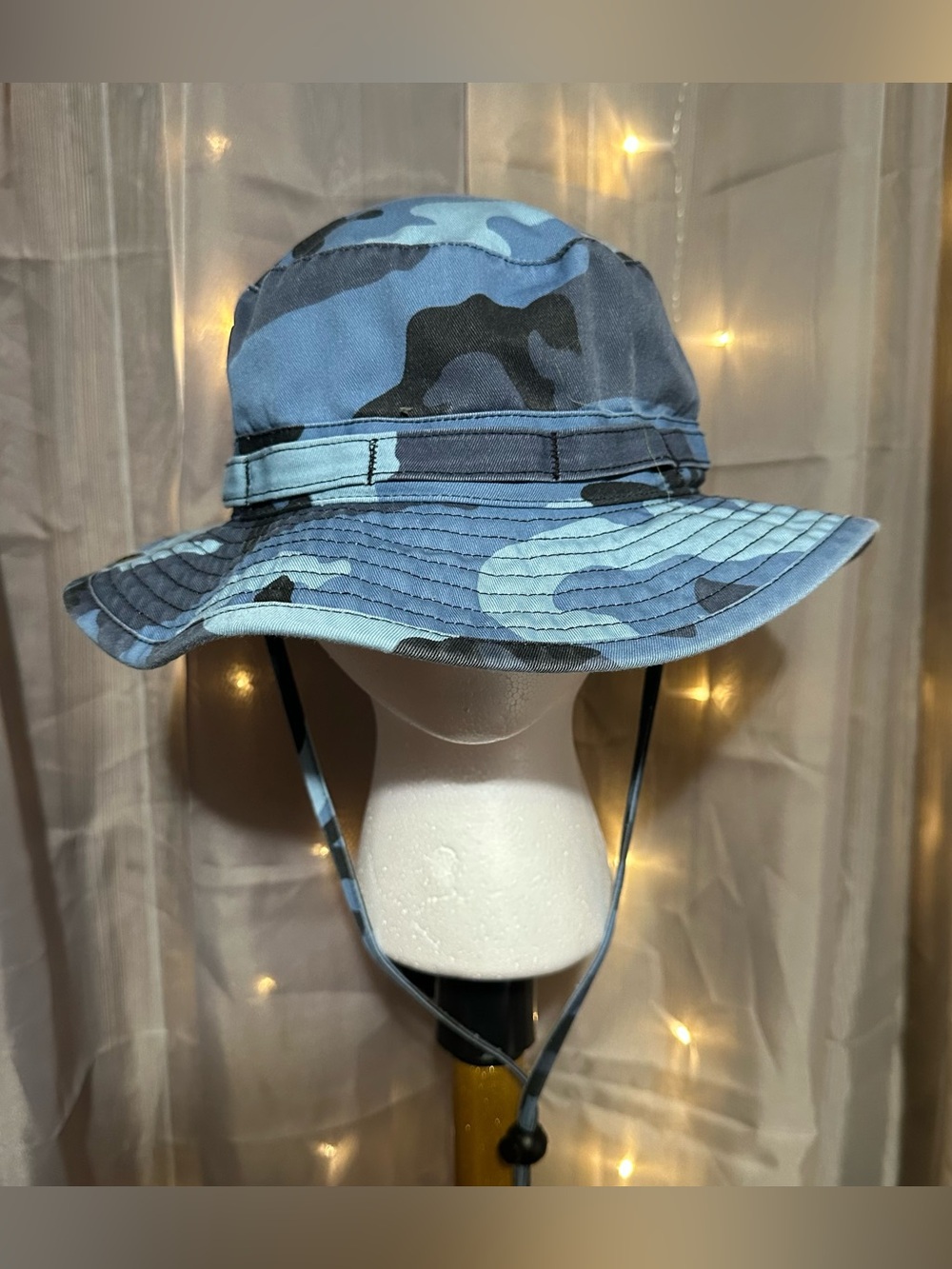 VTG ETHOS Boonie Hat Men's One Size Fishing Blue Camo Bucket Cap